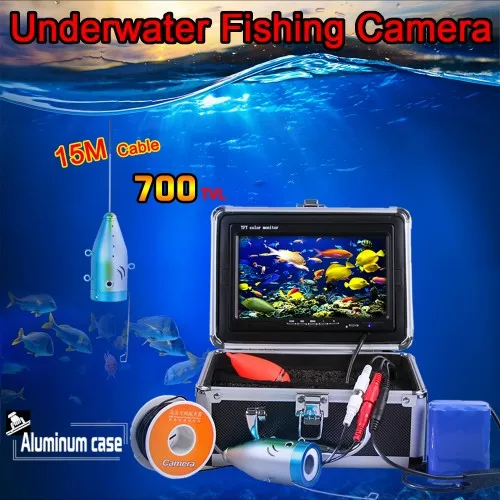  Underwater Fishing Camera Kit with 15meters Depth Cable & 7Inch LCD Monitor & OSD Menu & Portable S