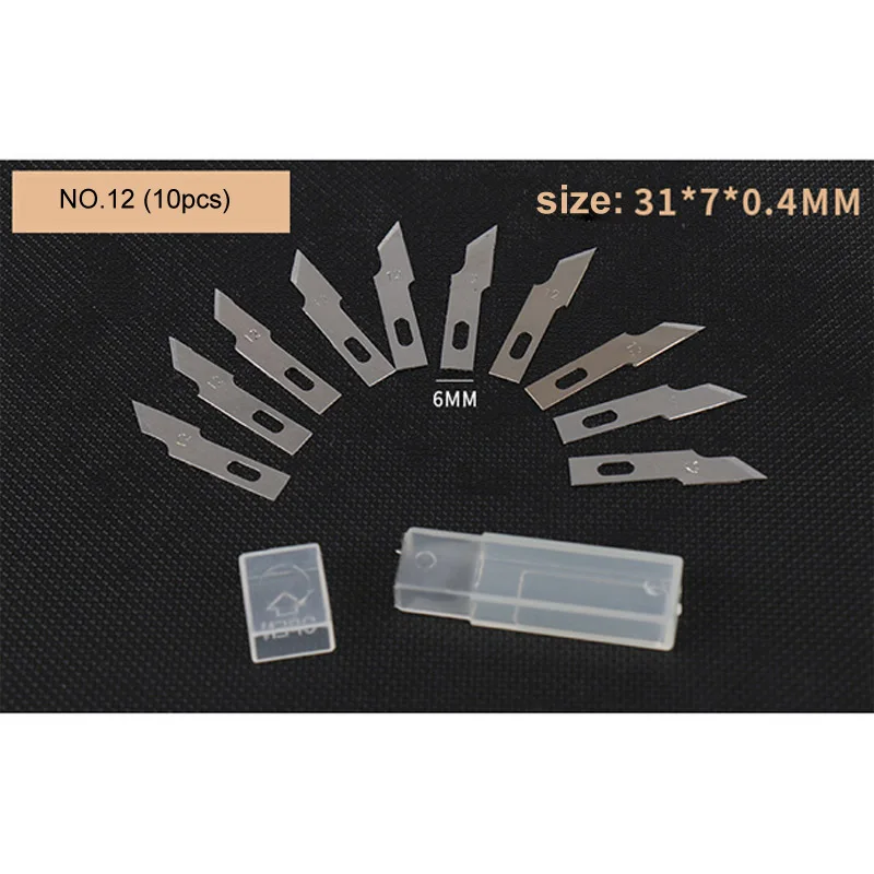 Высокое Качество Лезвия PCB ремонт металлический нож лезвие скальпель, режущий инструмент модель для гравировки Ремесло скульптура нож 10 шт - Цвет: 12