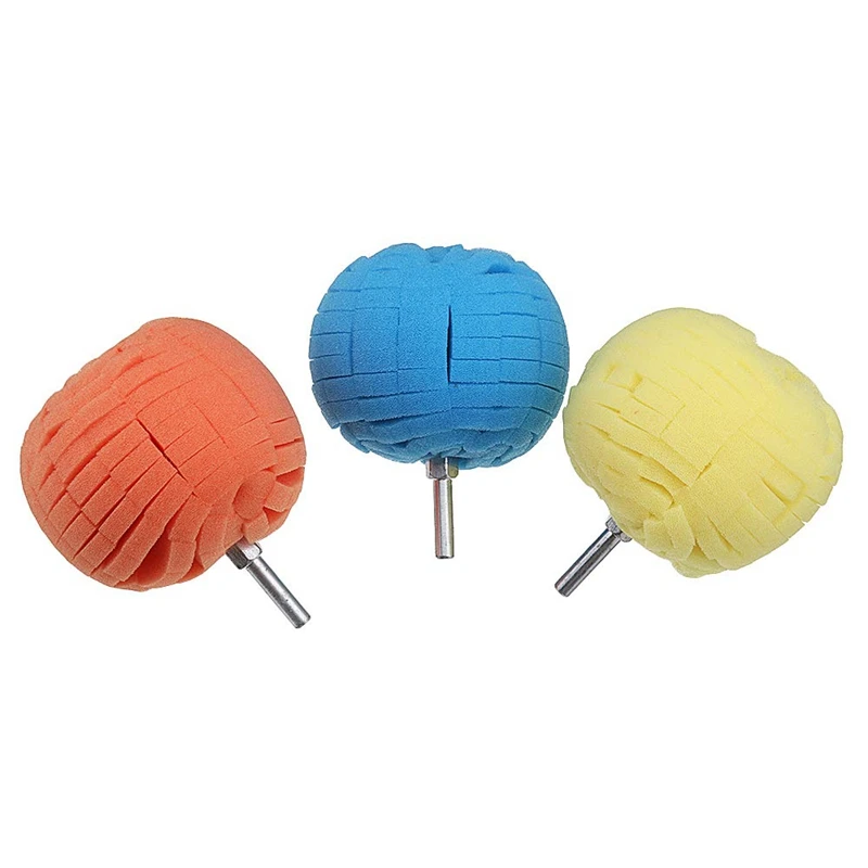 3.15Inch Wheel Waxing Polishing Sponge Ball Finishing Pad Round Disc Steel Ring Detail Polished Ball For For Automotive Sander