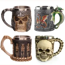 Mittelalterlichen Renaissance 3D Schädel Krug Ritter Kaffee Becher Tasse, meine kühle flasche, Creepy Trinkbecher