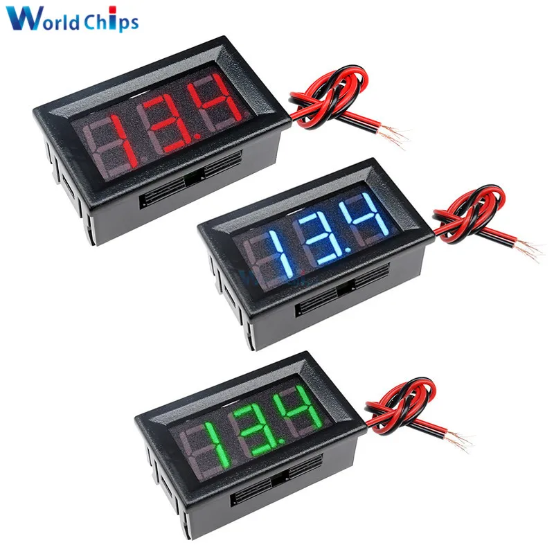 

0.56 Inch Mini Red Green Blue LED Display Panel Voltage Meter Voltmeter Home Use Voltage 3 Three Digital DC 4.5V 30V Two Wires