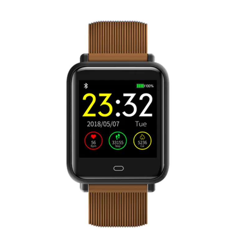 Q9 спортивные умные часы, часы на Android для женщин и мужчин, водонепроницаемые умные часы с сердечным ритмом, кровяное давление, умные часы для IOS телефона - Цвет: gold  without box