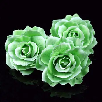 

Green 12cm Velvet Rose Flowers Head Artificial Simulation Rose DIY Wedding Decor Flowers Holiday Hat Shoes Accessories 5 Pieces