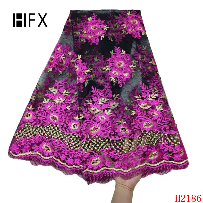 

Latest African Lace Fabric 2019 High Quality Lace French Net Embroidery Tulle Lace Fabrics For Nigerian Party Dress F2186