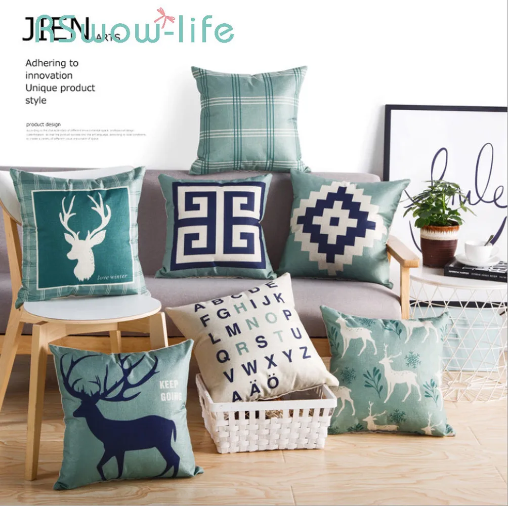 

45*45CM Linen Pillows + Pillowcase Neck Pillow Back Cushion For Back Pain Bed Pillow For Bedroom Supplies