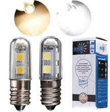 lampholder AC 220V E14 1W 7 LED 5050 SMD Pure/Warm White Refrigerator Light Bulb Lamp lu9