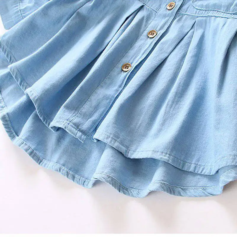 Детская джинсовая Блуза из денима с длинными рукавами для девочек осень Модная одежда для детей, Детская мода джинсы для девочек Рубашки для мальчиков для маленьких девочек одежда