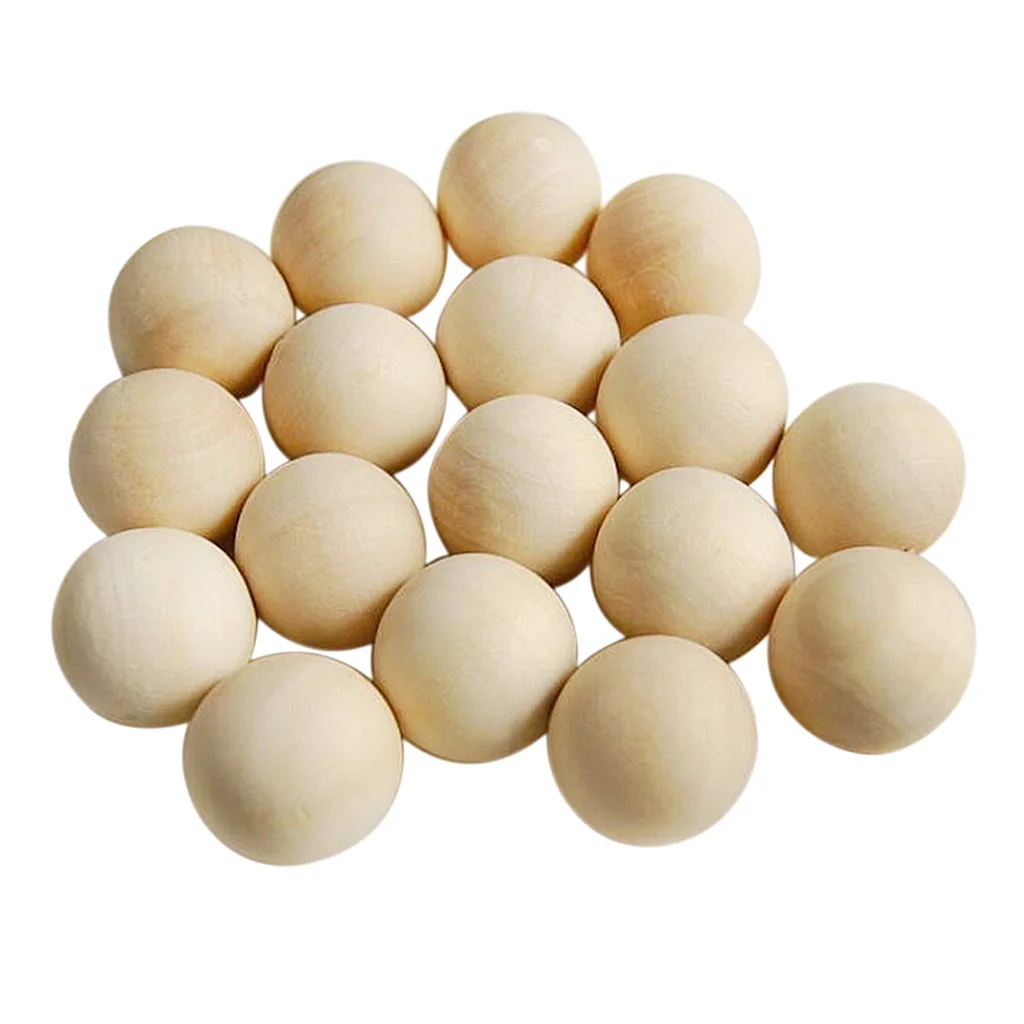 200 Pieces Round Wood Beads Loose Spacer for Jewelry Art Crafts 10mm 14mm