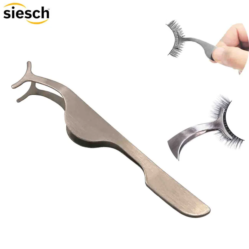 

1 PC Eyelash Tweezers Beauty Makeup Tools Multifunction Stainless Auxiliary False Eyelash Curler Clip Make Up Accessories Tool