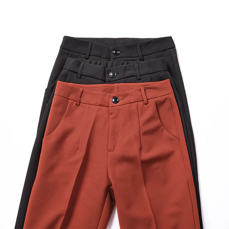 BGTEEVER OL стильные женские брюки-карандаш с высокой талией и карманами, коричневые рабочие брюки, осенние женские брюки длиной до щиколотки