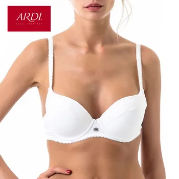 

ARDI New Lace Woman's Push Up Underwire Bra Underwear BH White 70 75 80 85 A B C D Cup with Cotton Plus Size Underwear R2706-05