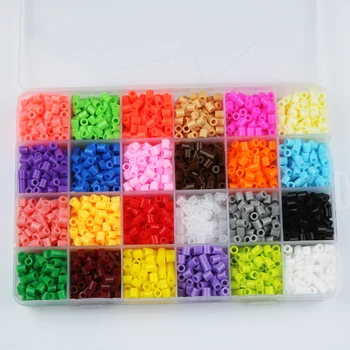 

2400pcs boxed set 5mm 24 colour hama PUPUKOU Bead EVA kids children DIY handmaking fuse bead Intelligence Educational Toys Craft