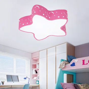 

Creative star ceiling lights 85-265V 24W led ceiling lamp child room lights Blue/Pink bedroom decoration lights