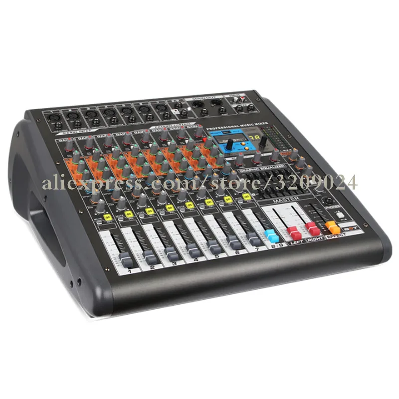 US $428.64 Pro 800W800W 8 Channel Amplifier Recording Mixer With Bluetooth USB MP3 Bluetooth 16 DSP Reverb Effect Audio Mixing Controller