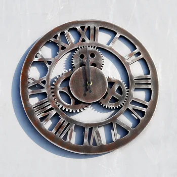 

Retro Industrial Style Bar Wall Sticker Wall Clock Creative Gear Ornament Gear Two Color Wall Clock c