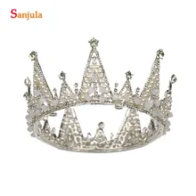 Свадебные Головные уборы кристалл жемчуг круглый головках queen диадемы для Свадебная вечеринка подарки на день рождения мисс головных уборов T044