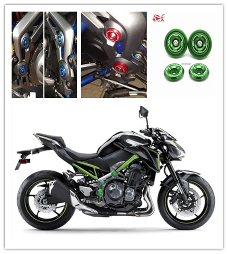 

For Kawasaki Z900 Z 900 2017 2018 Motorcycle Accessories Z900 CNC Aluminum Frame Hole Cap Cover With Screws Fairing Guard Z900