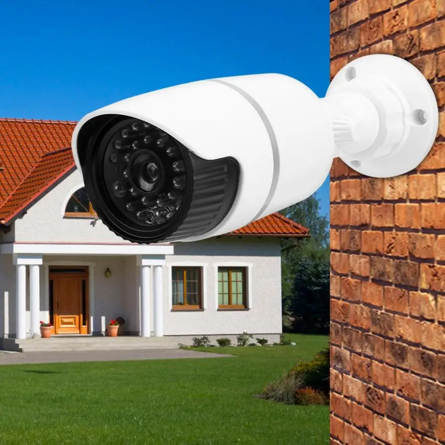 

Dummy Fake Security Surveillance Simulation Camera With Flashing Red LED Light For Indoor Outdo