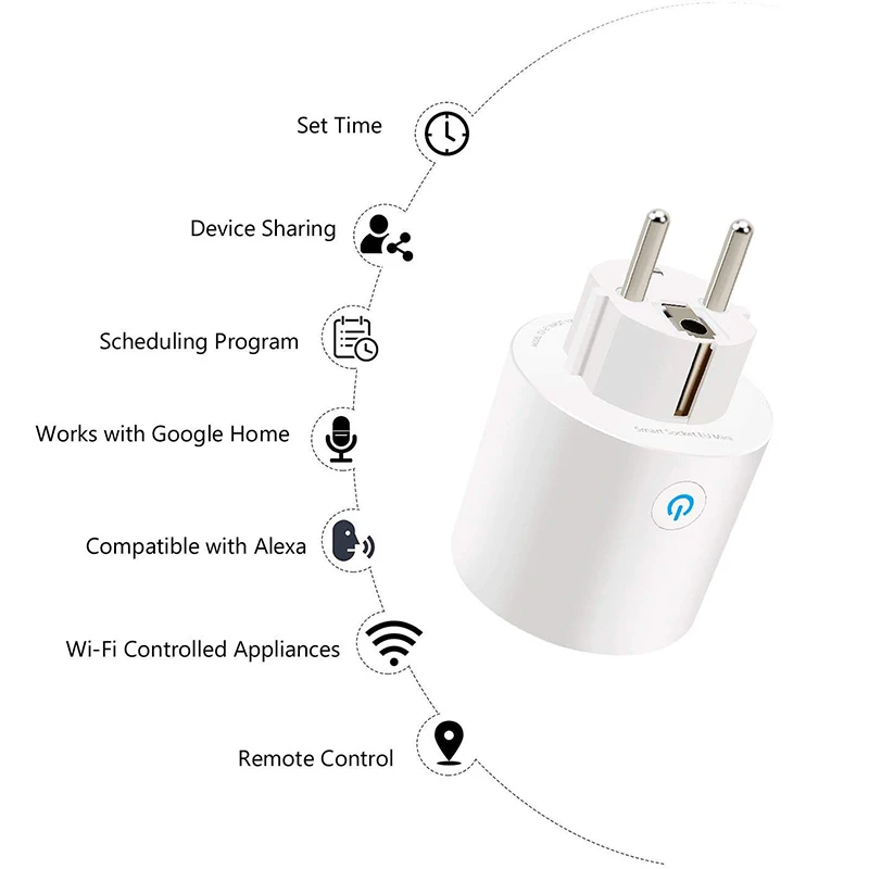 Умная розетка совместимая с Alexa Smart Life Wi Fi совместима Echo Google Home устройствами