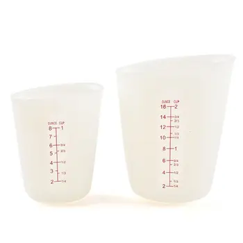 

Durable Crafts Reusable Jewelry Making Measuring Cup 2Pcs 250ML 500ML Flexible Silicone Measuring Cup Resin Jewelry Tools