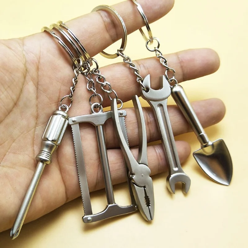 Car Wrench Keychain Key Holder Keyring Simulation Keyfob Tools Stainless Steel Spanner Keyring