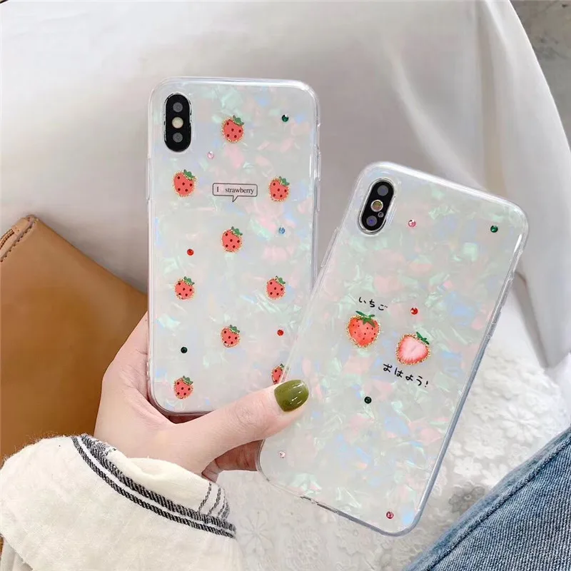 Ourdeals эпоксидный цветной чехол для телефона iphone 6s 6 8 7plus XS MAX XR X Fresh lovely fruit smooth