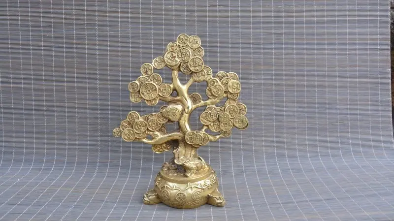 

Old Qing Dynasty statue / sculpture-Copper Money tree ,Carved ornaments,Handmade crafts,collection& adornment