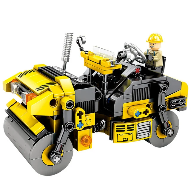 

City Engineering Series Drill Machine Road Roller Model Building blocks compatible legorreta Technic Enlighten Toys For Children