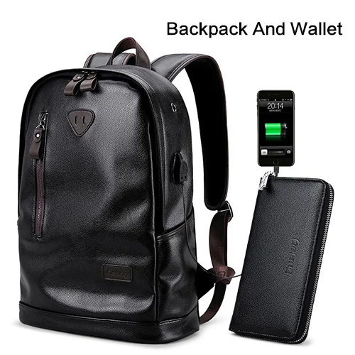 LIELANG, мужской рюкзак, внешний, USB, зарядка, водонепроницаемый, рюкзак, модный, из искусственной кожи, сумка для путешествий, повседневная, школьная, кожаная, сумка для книг - Цвет: 5775 Backpack Wallet