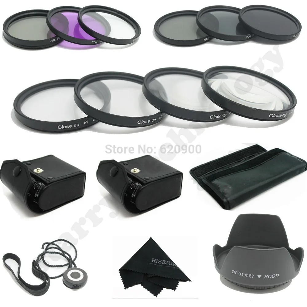 

100% GUARANTEE 67MM Macro Close Up Set + UV CPL FLD/ ND 2 4 8 Filter Kit for Canon Nikon D90 D7000 EOS 650D 600D 550D 1100D