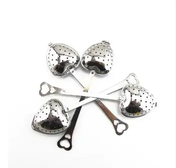 

200 pcs/lot Hot Amazing Love Heart Shape Style Stainless Steel Tea Infuser Teaspoon Strainer Spoon Filter Kitchen Tool