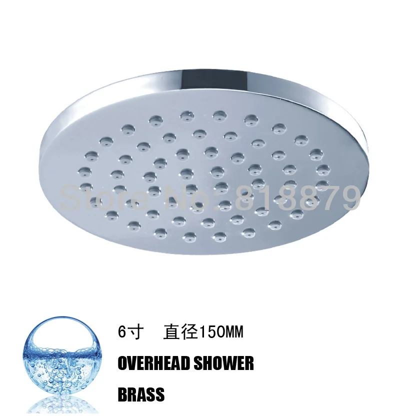 6" round shower rose retractable copper bathroom rain shower head water