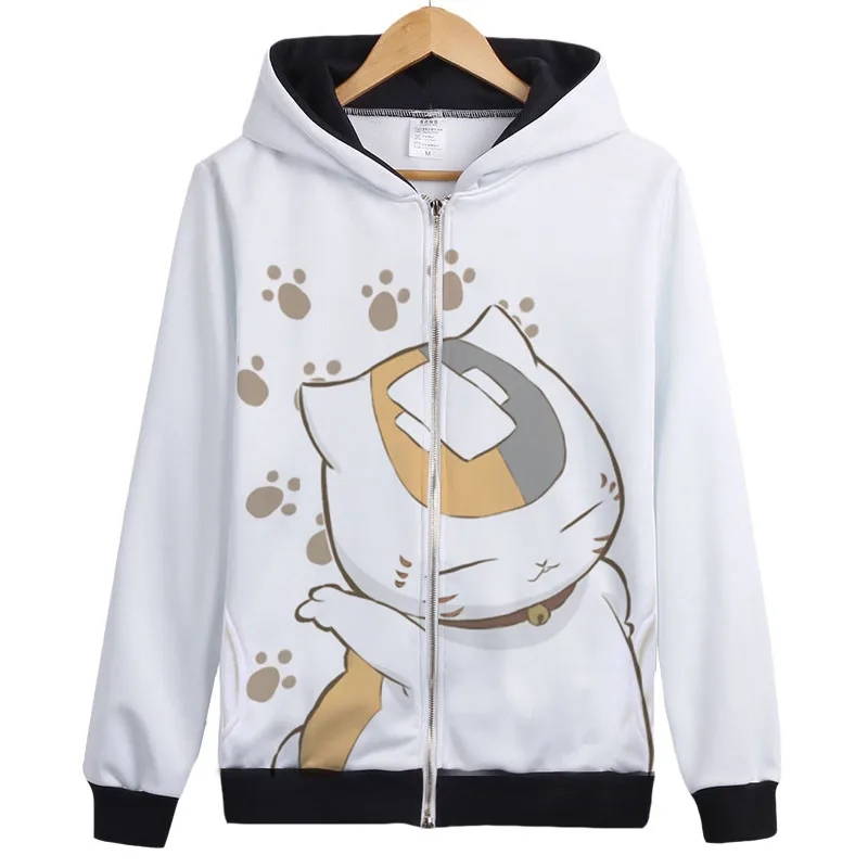 Natsume Yuujinchou Nyanko Sensei Cat 코스프레 유니섹스 후드 코트 후드 티 자켓 고품질의 애니메이션