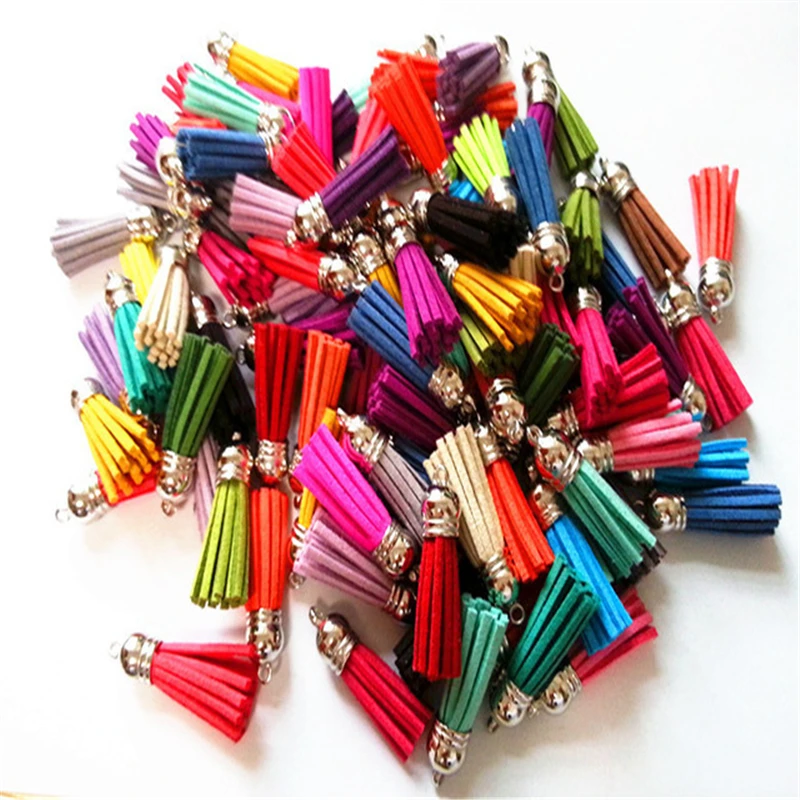 

100pcs/lot (choose color) 59mm silver top color velvet Tassels for Jewelry Accessories Making