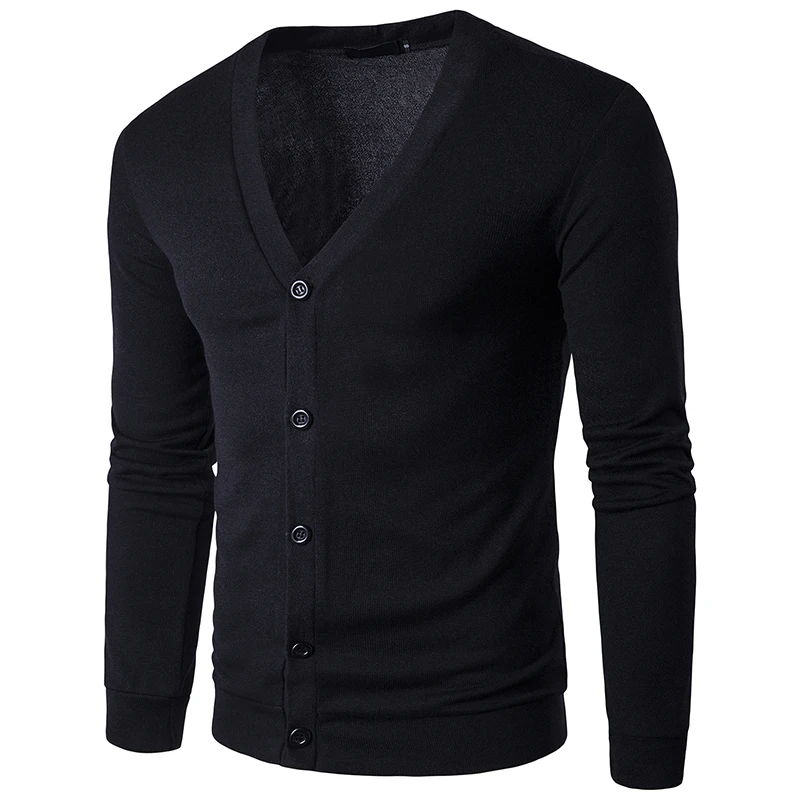 

High Quality V-Neck Thin Cardigan Casual Coat Men Sweater Knitwear Autumn Solid Color Men's Sweaters