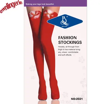 

Free shipping gold tinker bell bow white feather Christmas stockings red stockings Nurse Lingerie Costume Accessories stockings