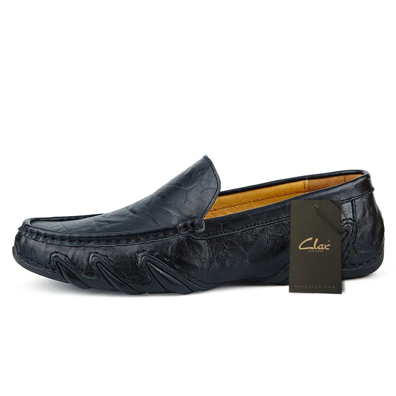 Clax Men Leather Flats Shoes 2018 Spring Summer Men's Boat Shoe Black Blue Casual Loafers Elegant Moccasin Leisure FootWear Clax Men Leather Flats Shoes 2018 Spring Summer Men's Boat Shoe Black Blue Casual Loafers Elegant Moccasin Leisure FootWear