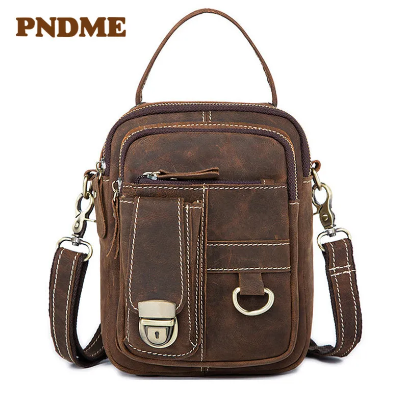 

Leather man bag European and American retro man shoulder bag head layer cowhide cross body bag small bag