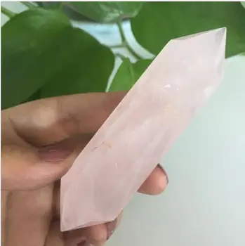

high quality 65g pretty natural rose Quartz Crystal double Terminated Wand Healing