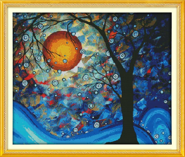 135 41 De Réductionle Fantasme Arbre De Rêves Imprimé Toile Dmc Compté Chinois Point De Croix Kits Imprimé Croix Point De Broderie Couture - 