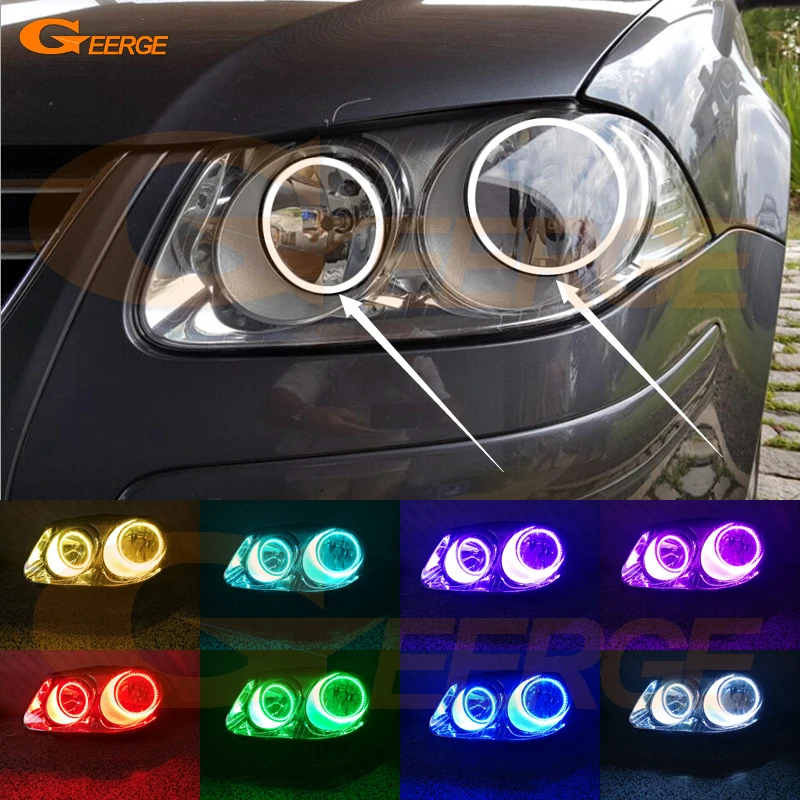 For Volkswagen VW Jetta City MK4 2007 2008 2009 Excellent Angel Eyes Multi-Color Ultra bright RGB LED Angel Eyes kit Halo Rings for ford maverick 2005 2006 2007 excellent led angel eyes kit multi color ultra bright rgb led angel eyes halo rings