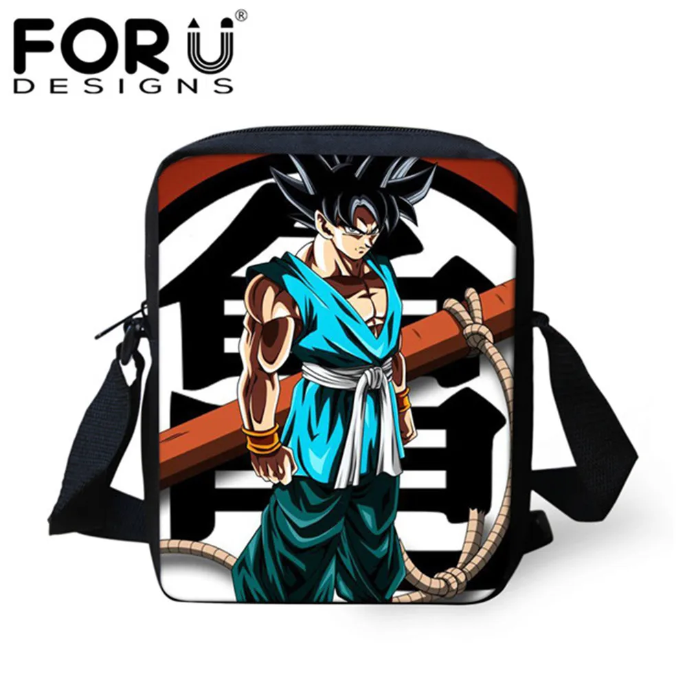 

FORUDESIGNS Anime Dragon Ball Z Sun Goku Pattern Women Men Mini Messenger Bags Super Saiyan Shoulder Bags for Children Book Bags