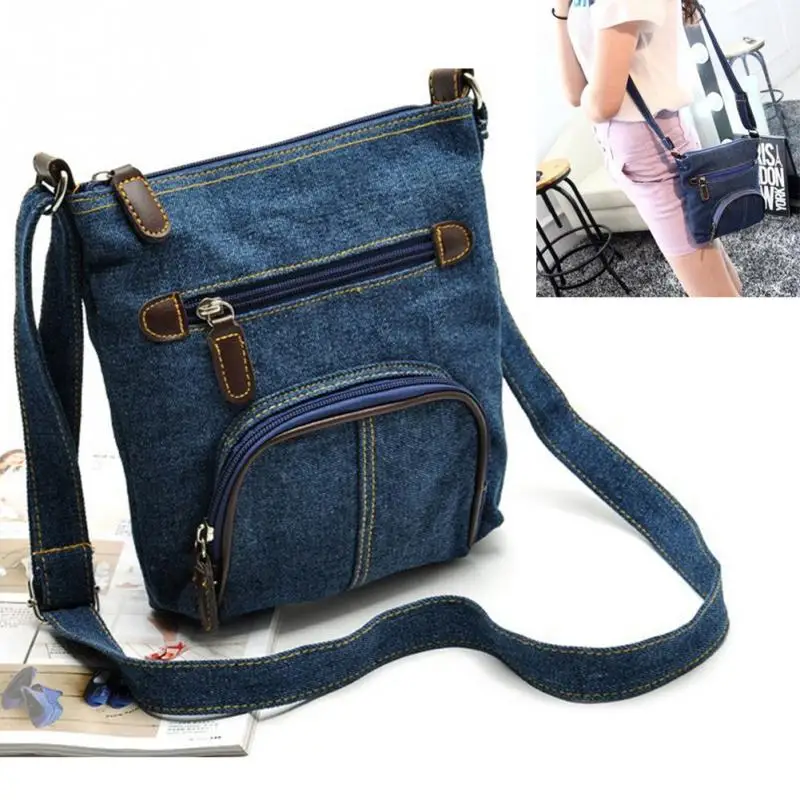 

New Vintage Denim Shoulder Bag Satchel Bag Bag Women Fashion Cross Body Purse for Ladies Girls