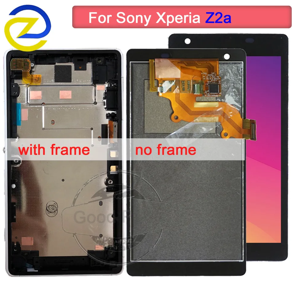 

100% Test 5.0"For Sony Xperia Z2a Z2 a LCD Display Digitizer Touch Screen Assembly D6563 With Frame For Sony ZL2 ZL 2 LCD+tools