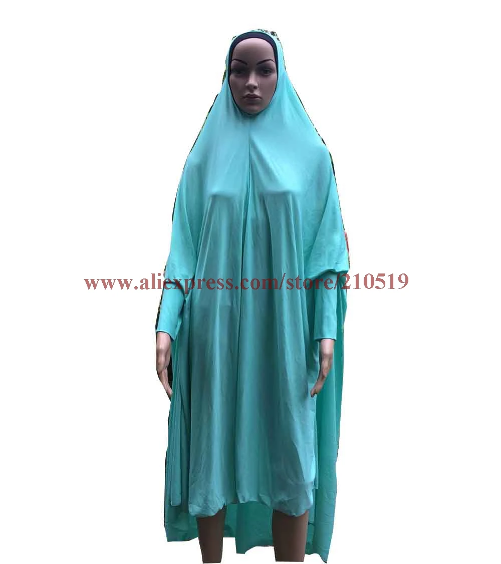 Популярный простой мусульманский для молитв одежда большой хиджаб большого размера Khimmar с длинными рукавами
