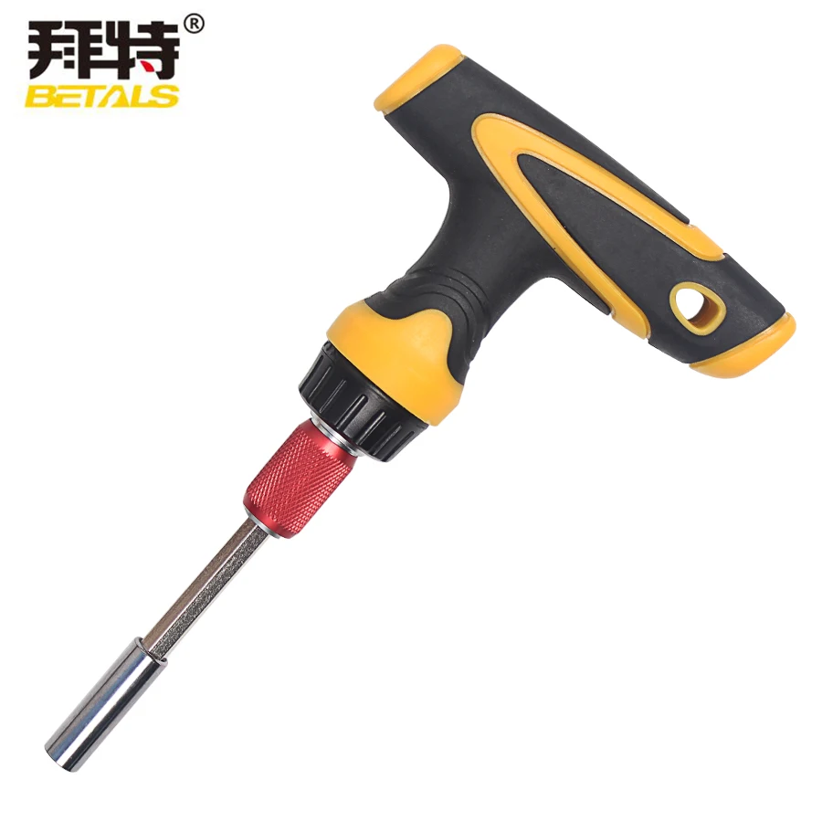 

Betals Ratchet Handle Magnetism Extension Rod Scalable T Shape Screwdriver Hand Shank Handle Dismountable Sockets Hand Tools