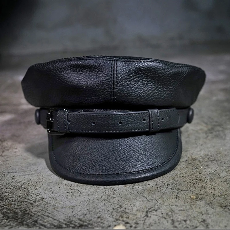 

Svadilfari Wholesale New Fashion 2018 Handsome Military Hat Falcon Base Chapeau Army High Quality Cowhide Black Caps Men Woman