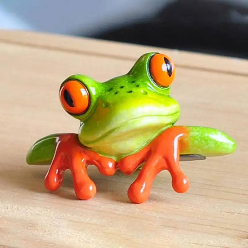 Resin Frog Figurine Decoration Animal Artificial Novelty Crafts Kawaii