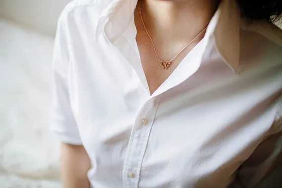 2014-Fashion-18k-gold-silver-rose-chevron-triangle-joined-necklace-jewelry-Free-Shipping (4)