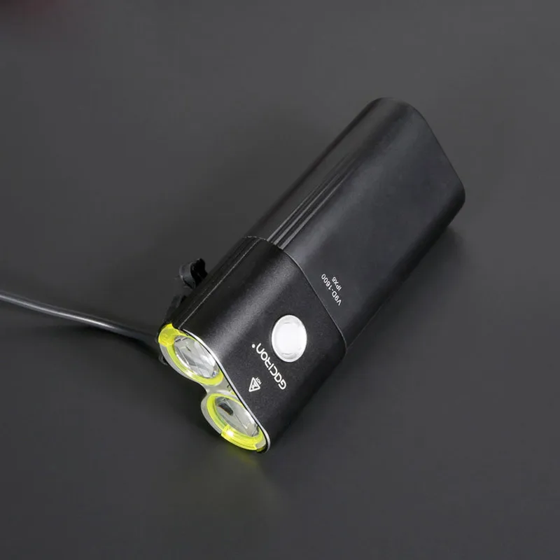GACIRON Профессиональный велосипедный светильник 1600 люмен, USB Перезаряжаемый MTB велосипедный головной светильник, внешний аккумулятор, водонепроницаемый передний светильник, светильник-вспышка